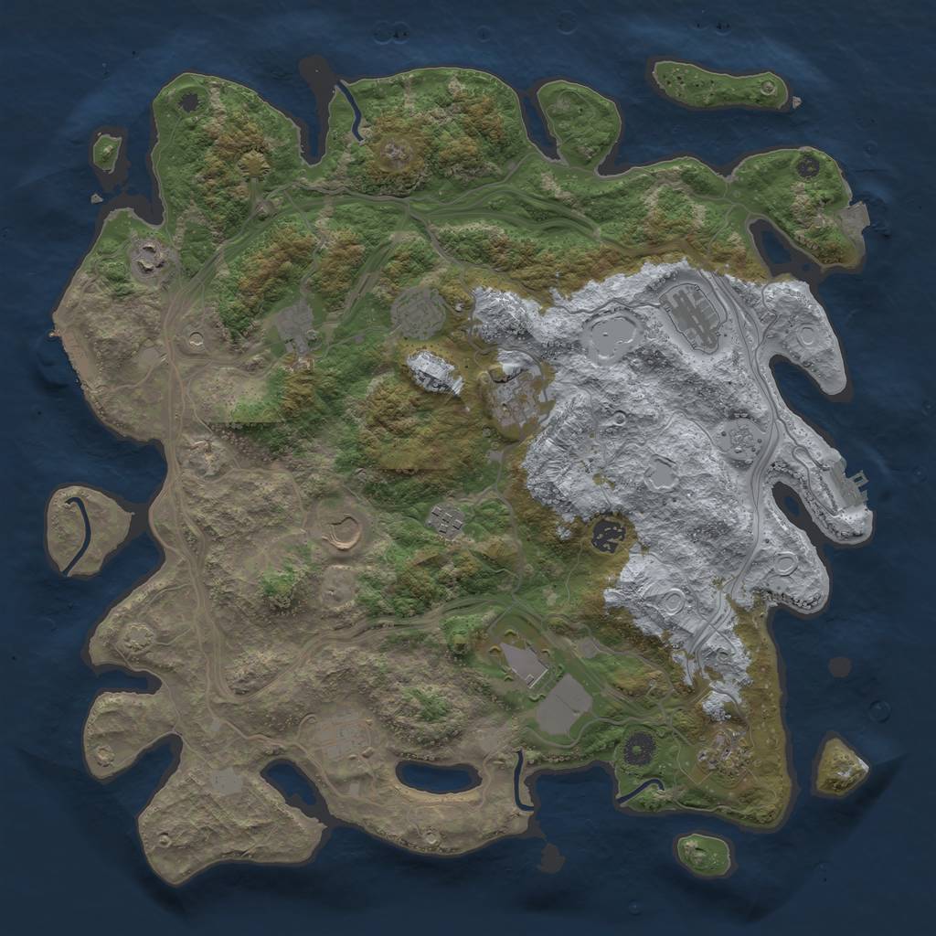 Rust Map: Procedural Map, Size: 4250, Seed: 454445863, 19 Monuments