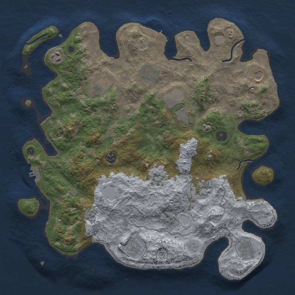 Rust Map: Procedural Map, Size: 4000, Seed: 1948, 17 Monuments
