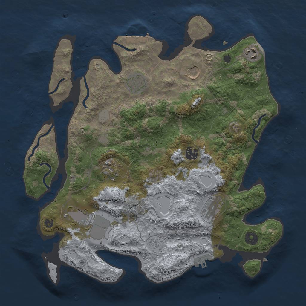 Rust Map: Procedural Map, Size: 3500, Seed: 37487565, 13 Monuments
