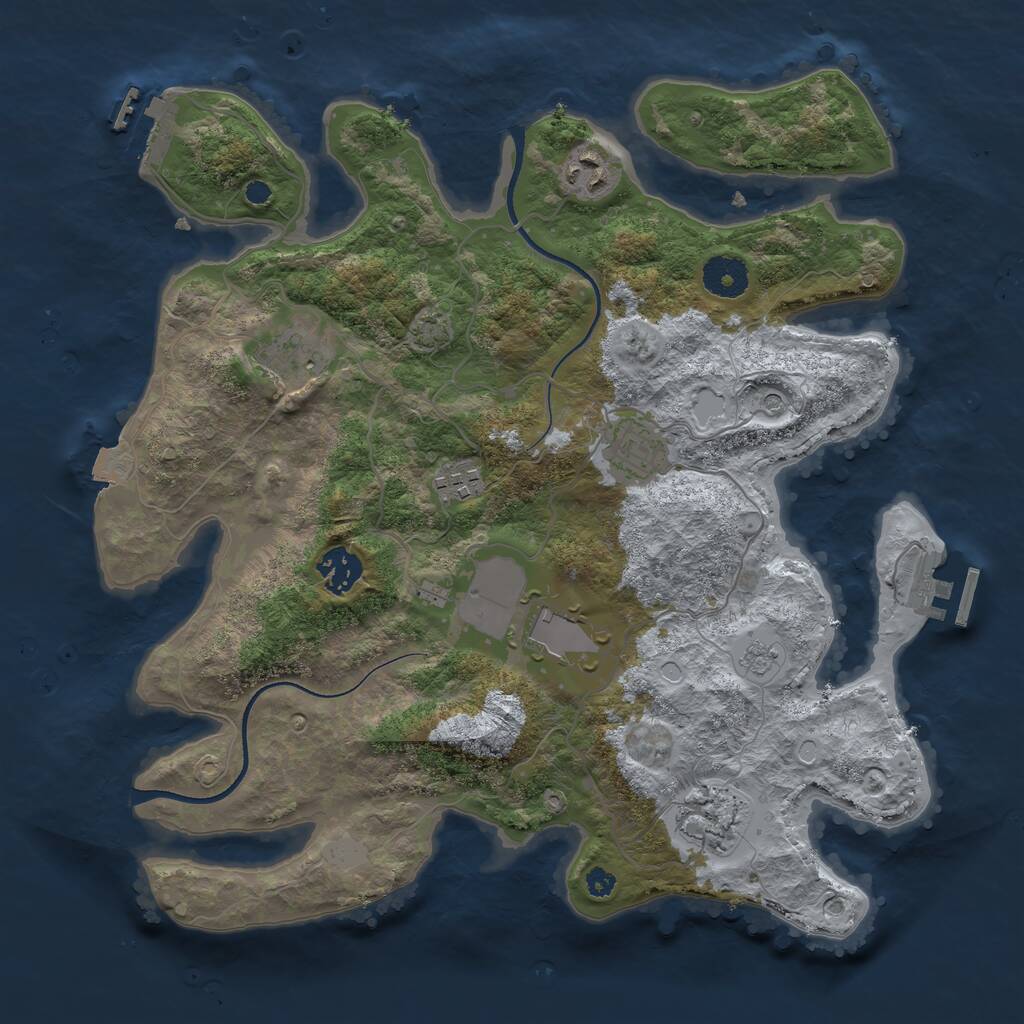 Rust Map: Procedural Map, Size: 3500, Seed: 6906920, 13 Monuments