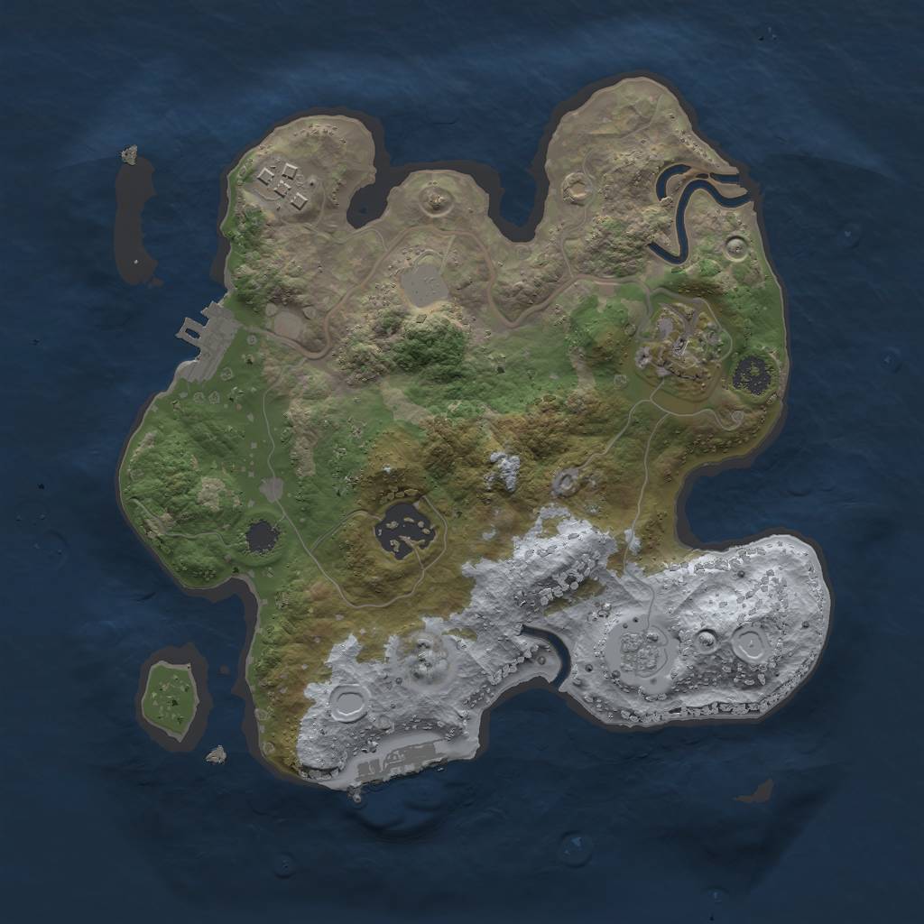 Rust Map: Procedural Map, Size: 2500, Seed: 5682562, 9 Monuments