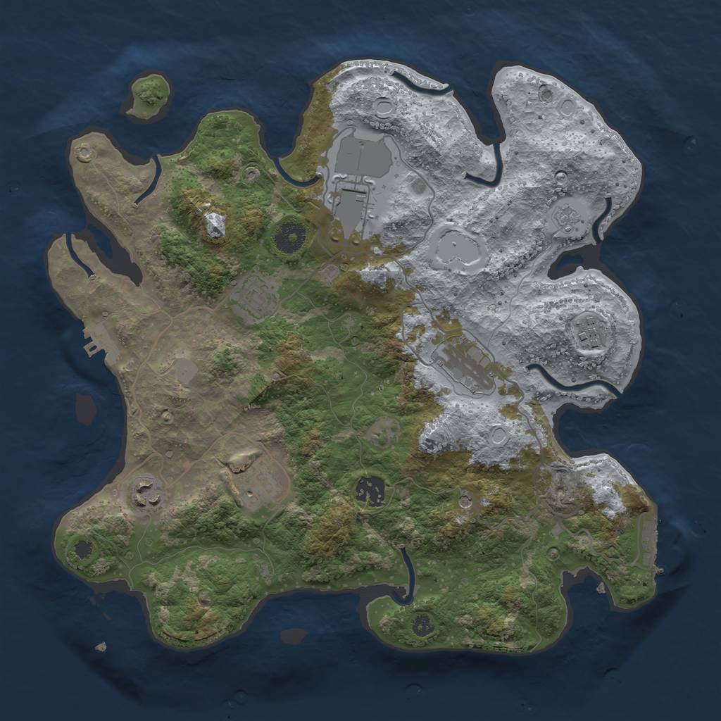 Rust Map: Procedural Map, Size: 3500, Seed: 37685699, 16 Monuments