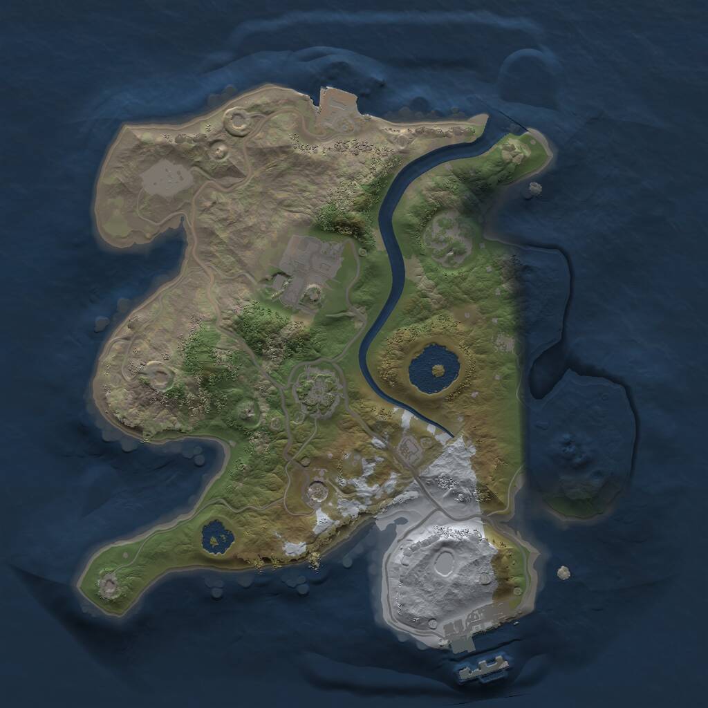 Rust Map: Procedural Map, Size: 2200, Seed: 2140796969, 5 Monuments