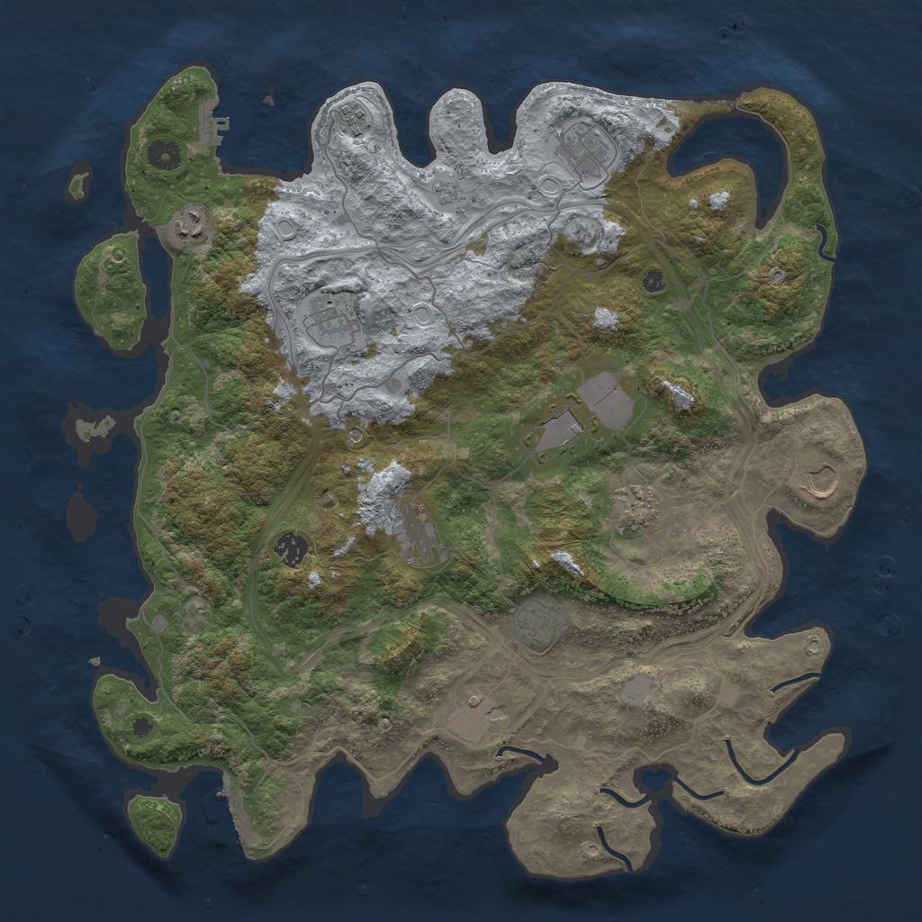 Rust Map: Procedural Map, Size: 4250, Seed: 1111935694, 20 Monuments