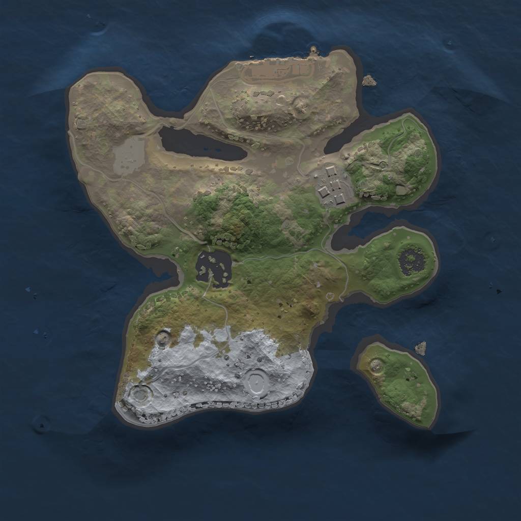 Rust Map: Procedural Map, Size: 2000, Seed: 1177923932, 8 Monuments