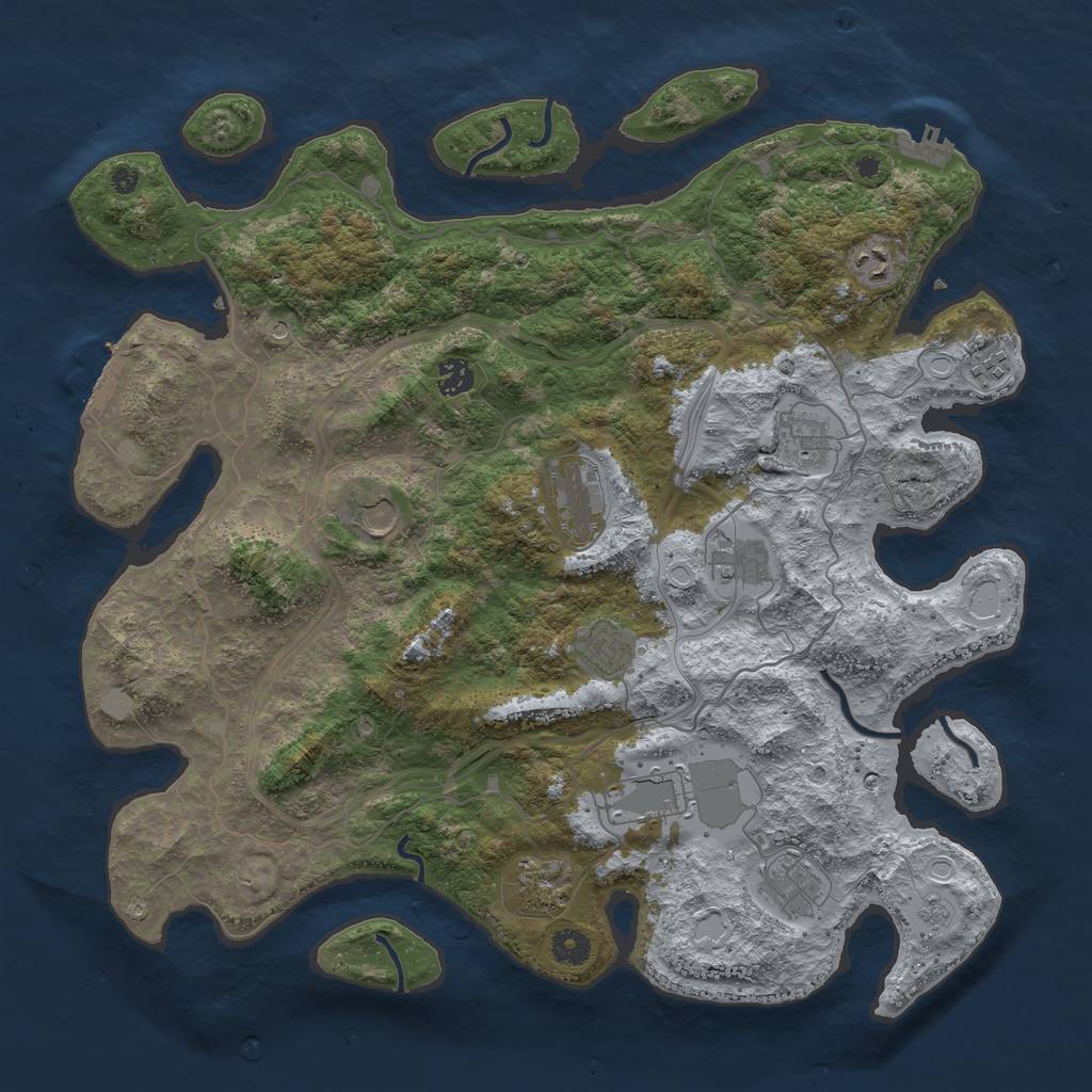 Rust Map: Procedural Map, Size: 4250, Seed: 1597243282, 18 Monuments