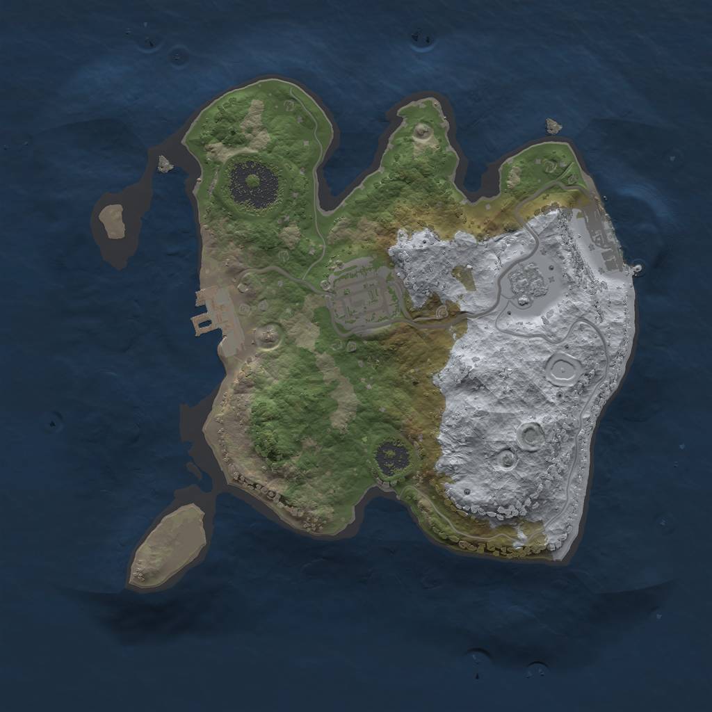 Rust Map: Procedural Map, Size: 2200, Seed: 345033896, 9 Monuments