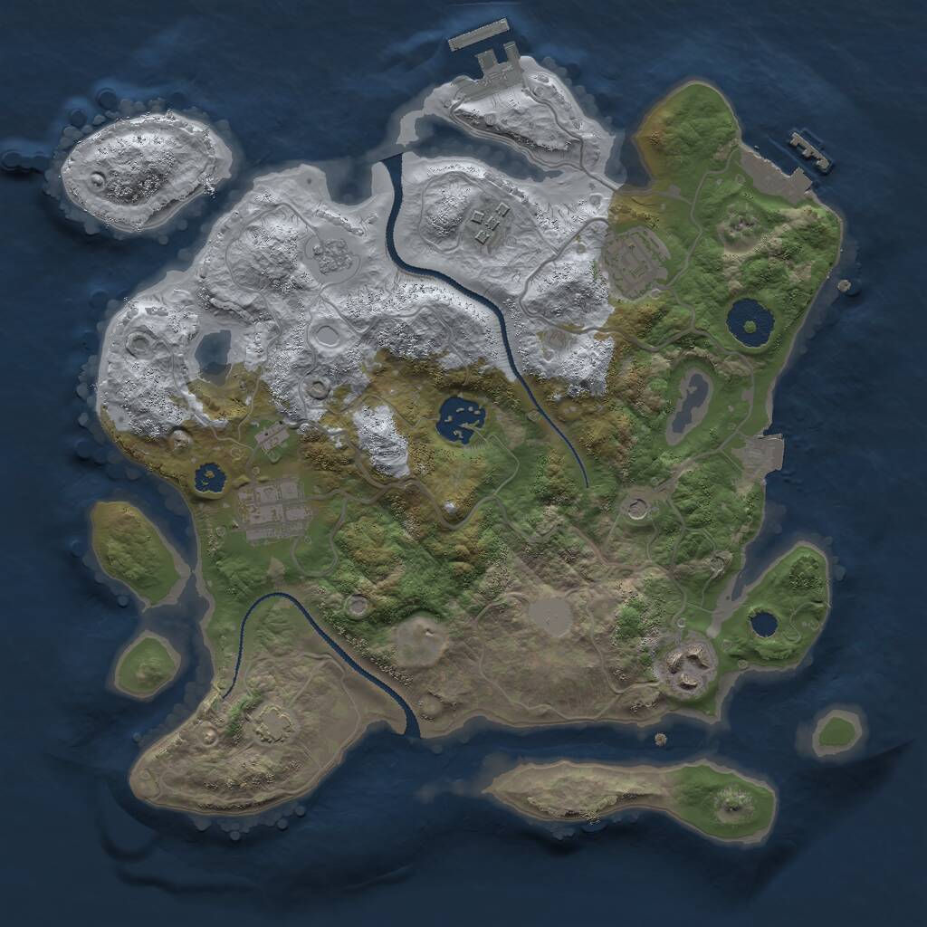 Rust Map: Procedural Map, Size: 3000, Seed: 134129719, 11 Monuments