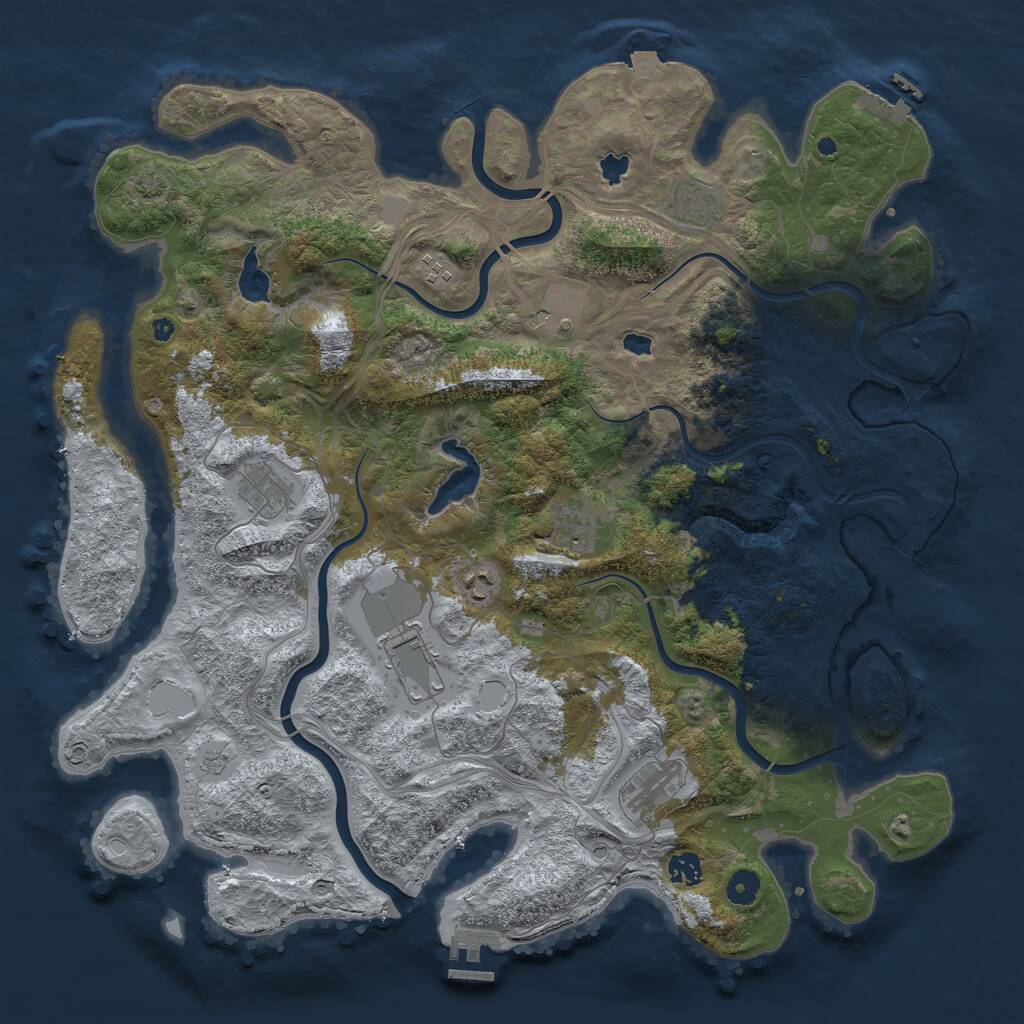 Rust Map: Procedural Map, Size: 4500, Seed: 8755476, 15 Monuments