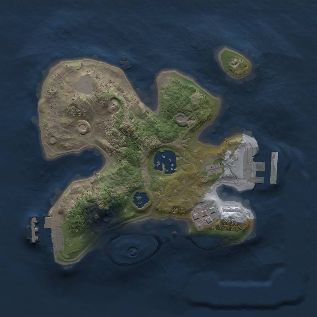 Rust Map: Procedural Map, Size: 2000, Seed: 1212464561, 5 Monuments