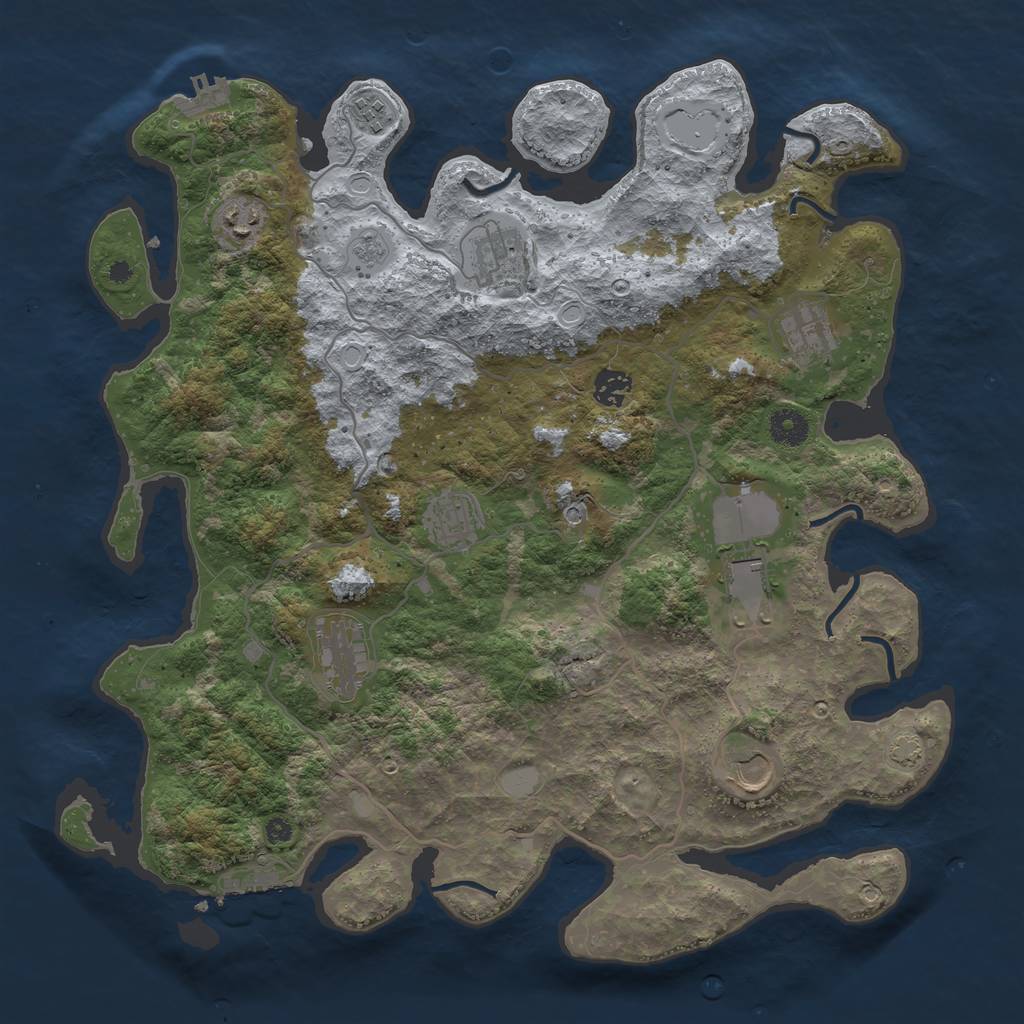 Rust Map: Procedural Map, Size: 4000, Seed: 79618988, 17 Monuments