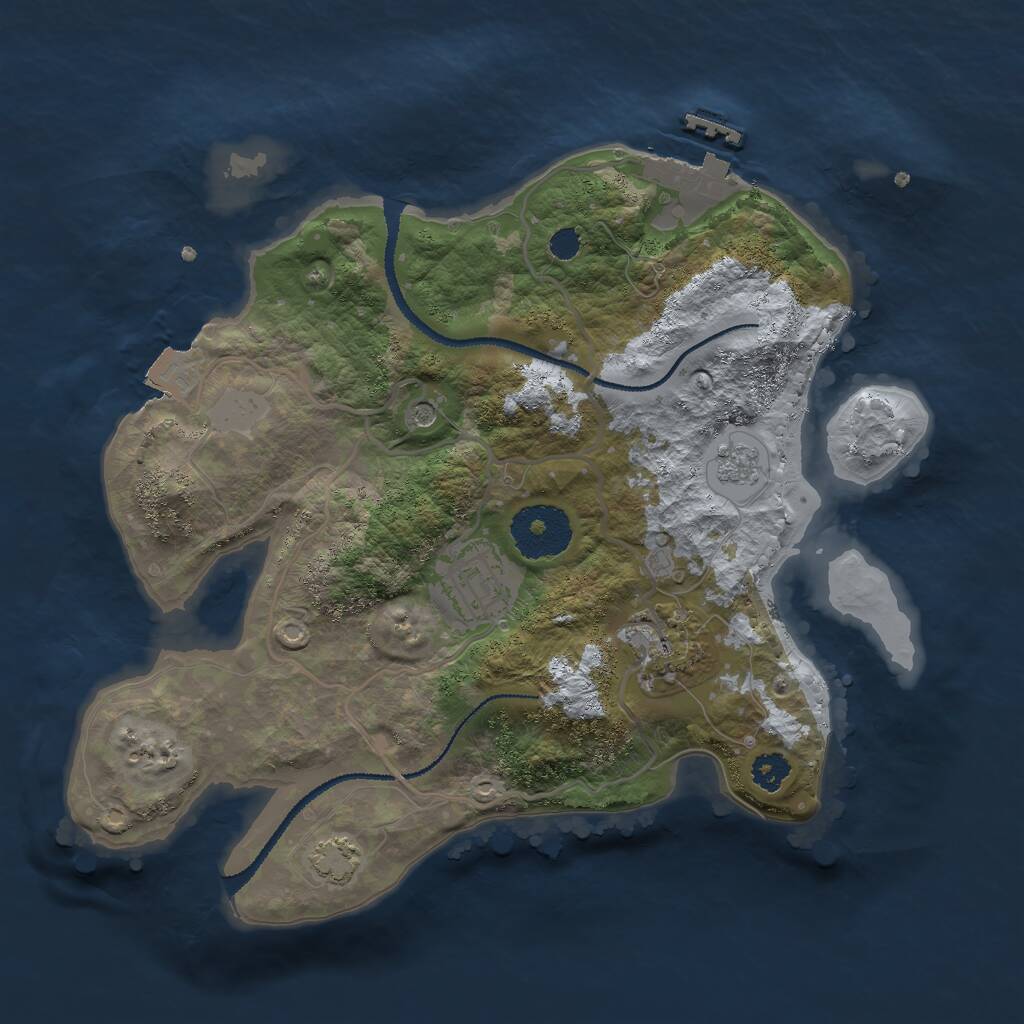 Rust Map: Procedural Map, Size: 2700, Seed: 1989555600, 7 Monuments