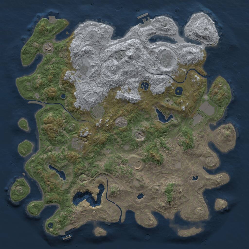 Rust Map: Procedural Map, Size: 4500, Seed: 1755390228, 15 Monuments