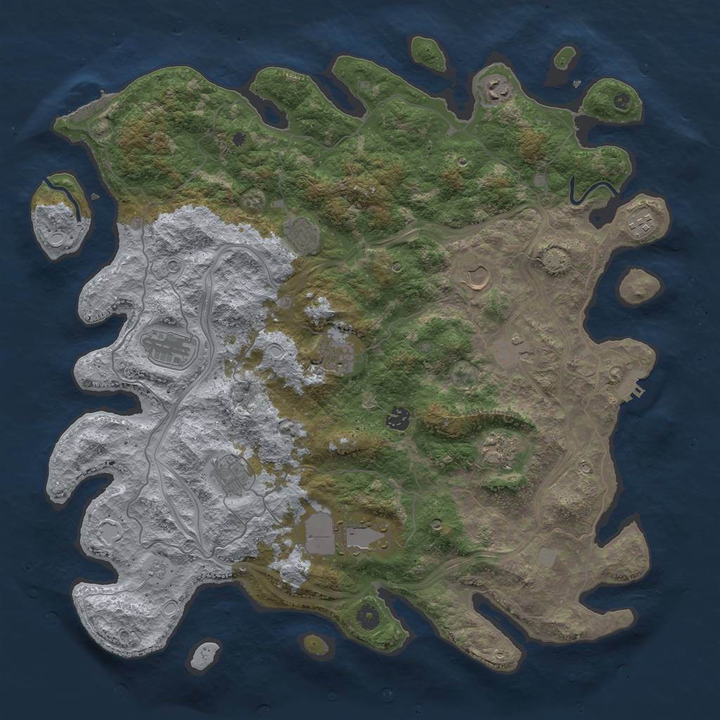Rust Map: Procedural Map, Size: 4500, Seed: 31379, 19 Monuments