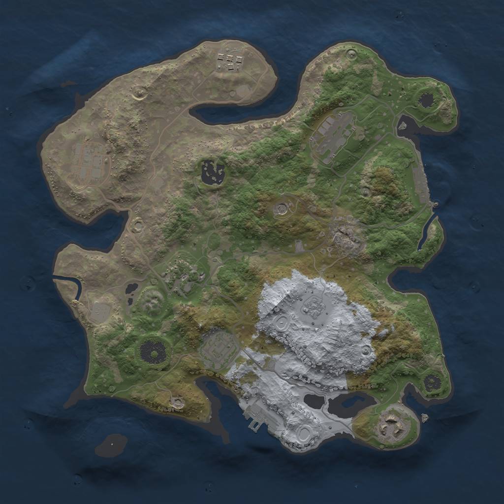 Rust Map: Procedural Map, Size: 3000, Seed: 75963387, 16 Monuments