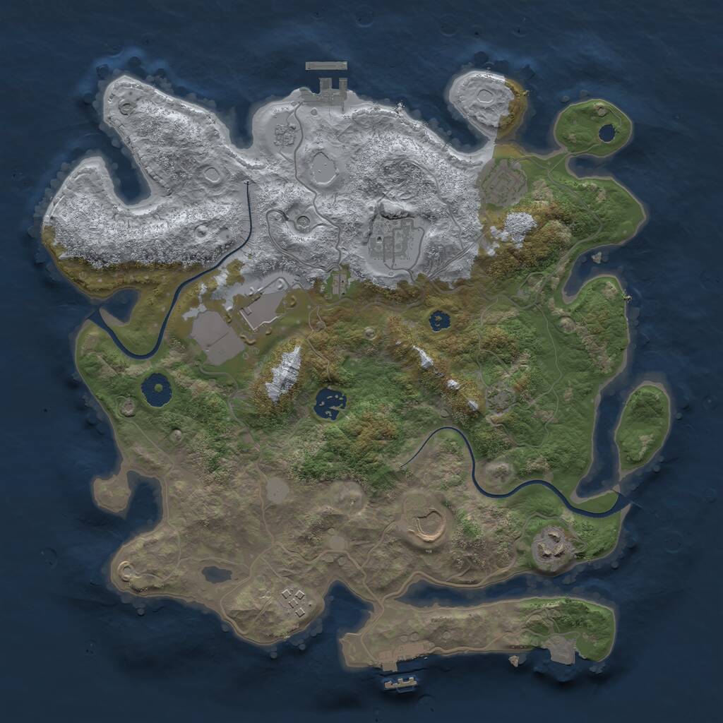 Rust Map: Procedural Map, Size: 3500, Seed: 79807013, 13 Monuments