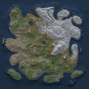 Thumbnail Rust Map: Procedural Map, Size: 3500, Seed: 39282360, 13 Monuments