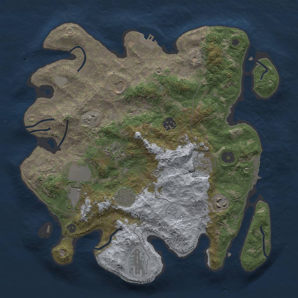 Rust Map: Procedural Map, Size: 3500, Seed: 48414495, 15 Monuments