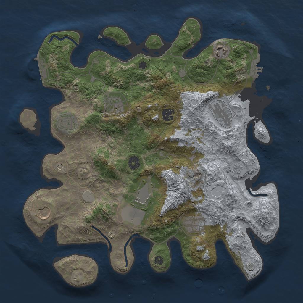 Rust Map: Procedural Map, Size: 3500, Seed: 49758627, 15 Monuments
