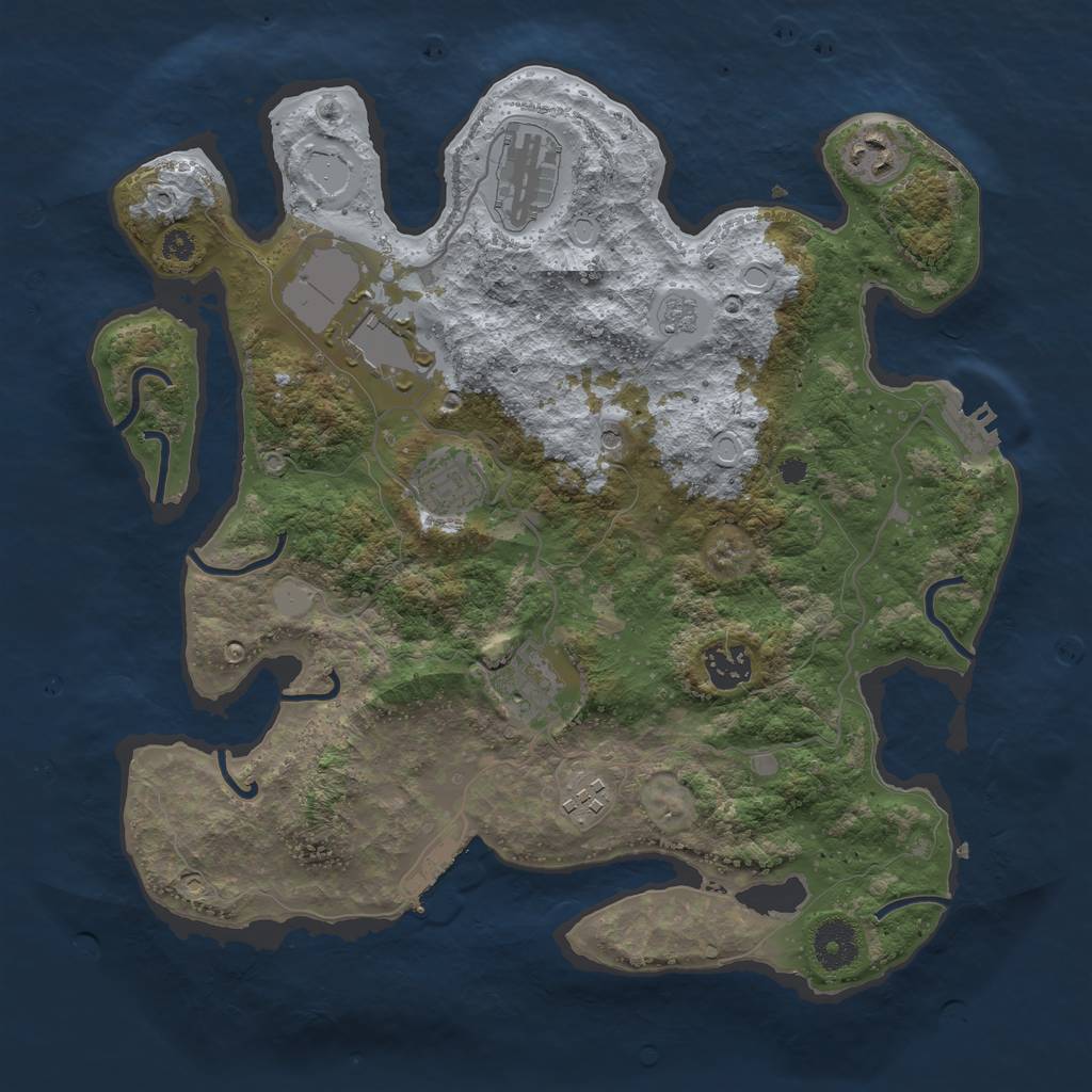 Rust Map: Procedural Map, Size: 3500, Seed: 67465168, 16 Monuments