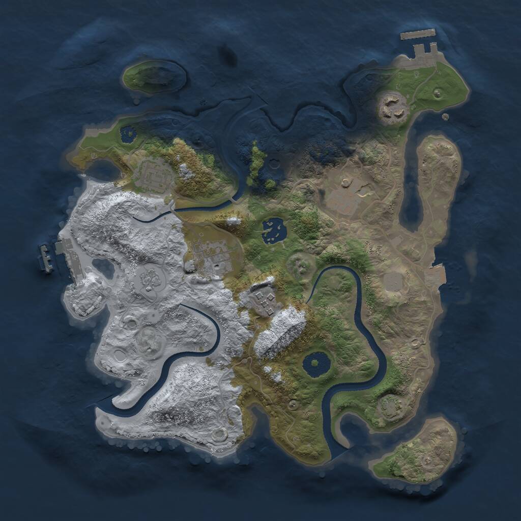 Rust Map: Procedural Map, Size: 3000, Seed: 1932475, 12 Monuments