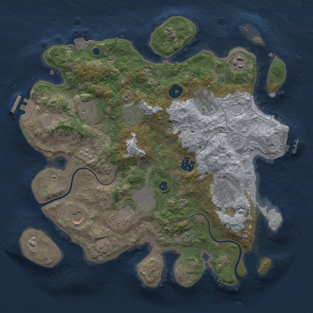 Rust Map: Procedural Map, Size: 3500, Seed: 97041405, 15 Monuments