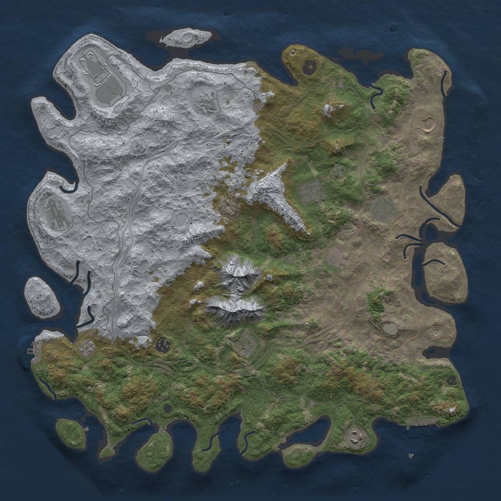 Rust Map: Procedural Map, Size: 5000, Seed: 84561974, 18 Monuments