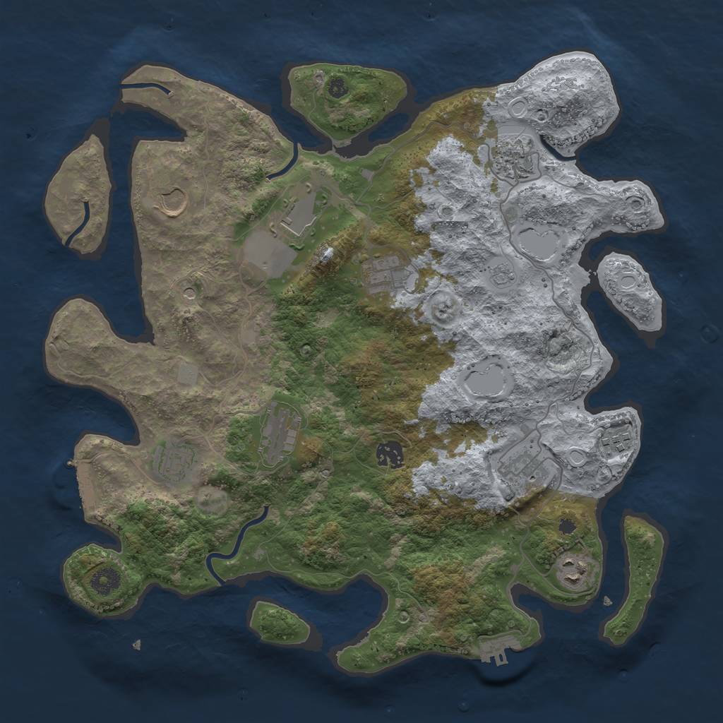 Rust Map: Procedural Map, Size: 3800, Seed: 35357, 19 Monuments