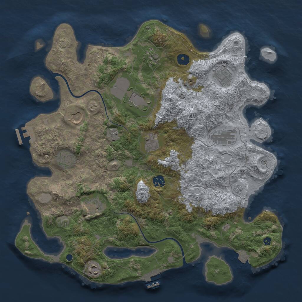 Rust Map: Procedural Map, Size: 3800, Seed: 5027048, 17 Monuments