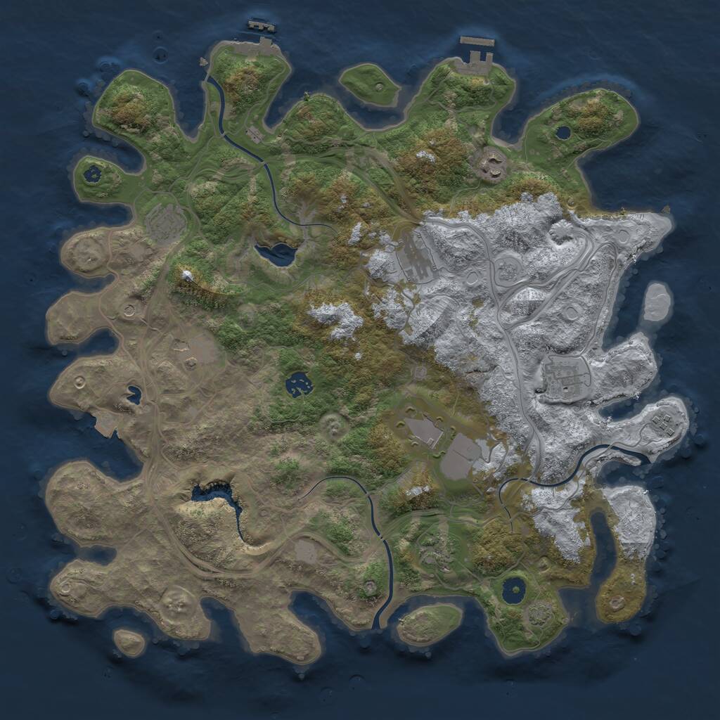 Rust Map: Procedural Map, Size: 4250, Seed: 85634322, 15 Monuments