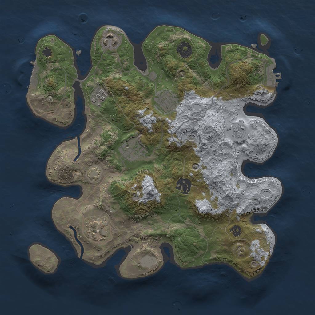 Rust Map: Procedural Map, Size: 3000, Seed: 742190894, 14 Monuments