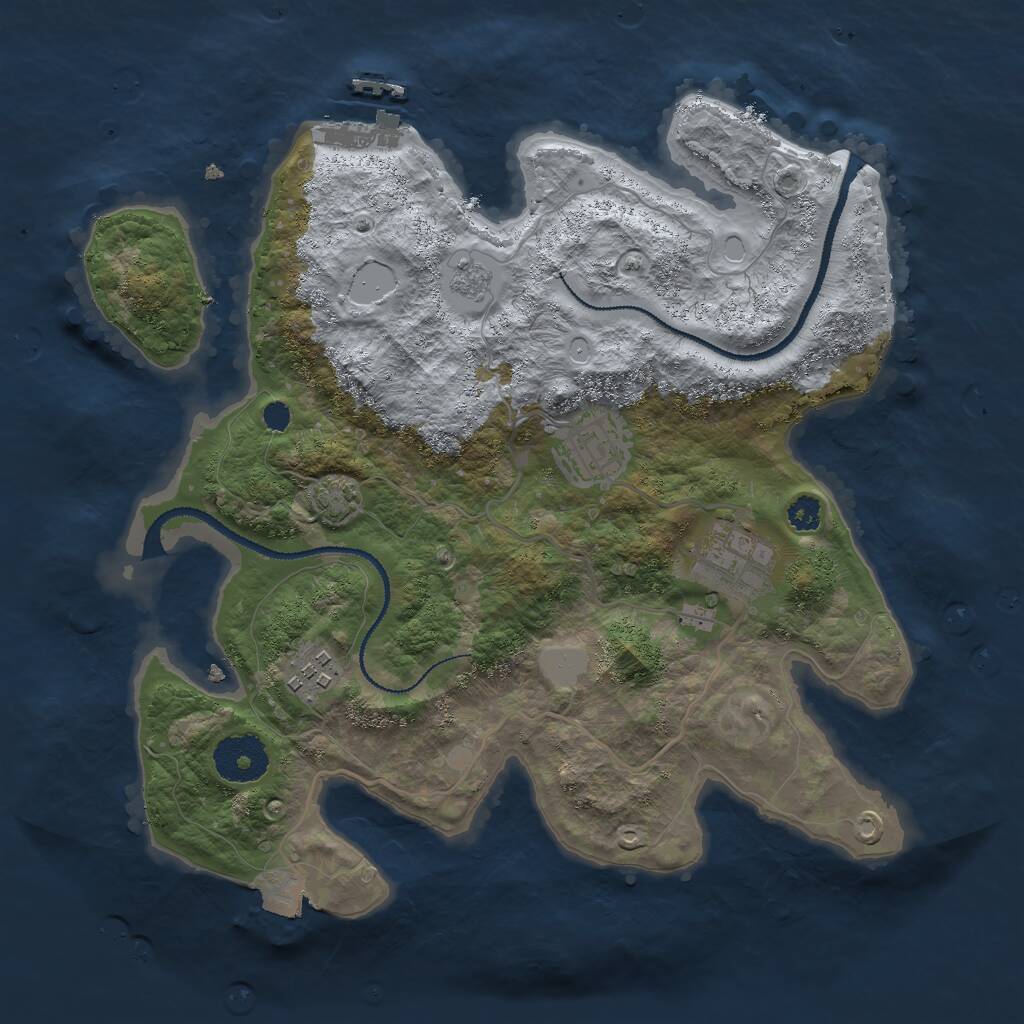 Rust Map: Procedural Map, Size: 3000, Seed: 59123778, 7 Monuments