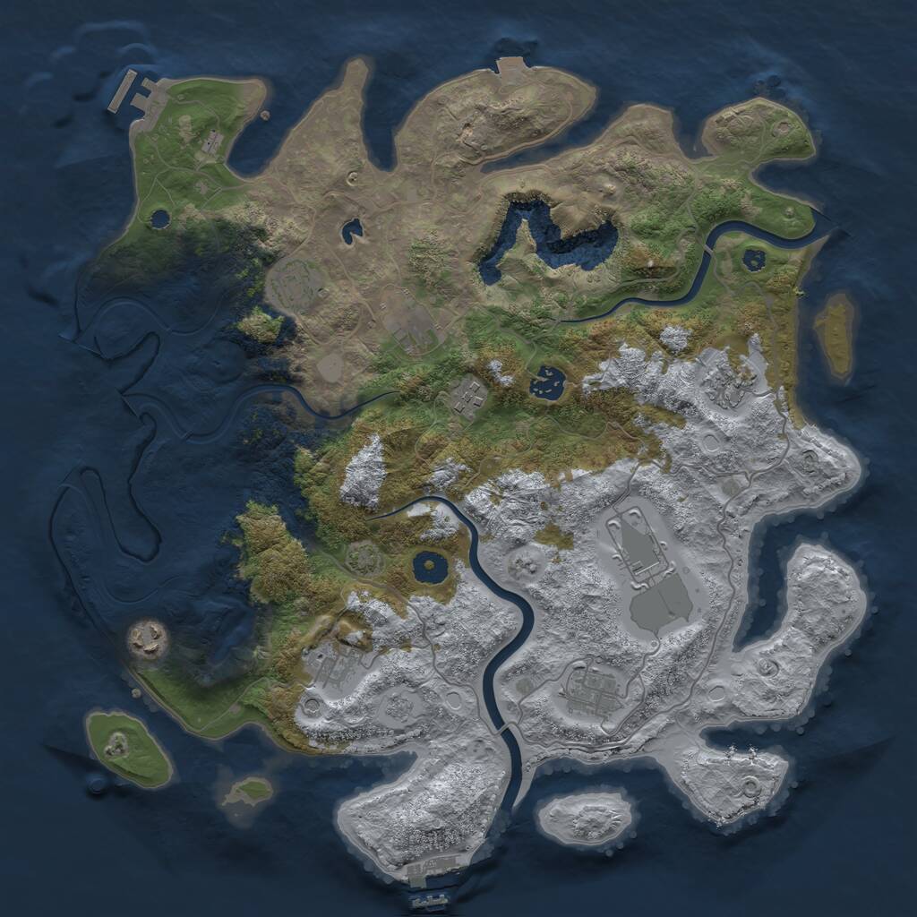 Rust Map: Procedural Map, Size: 4000, Seed: 13212, 15 Monuments
