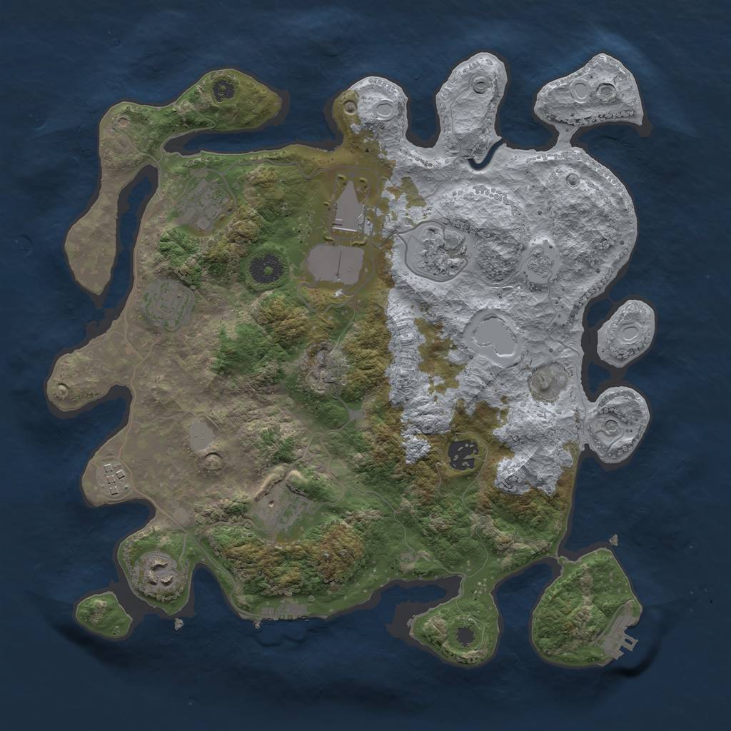 Rust Map: Procedural Map, Size: 3500, Seed: 73454463, 15 Monuments