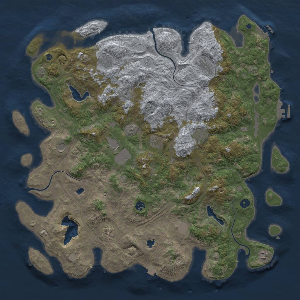 Rust Map: Procedural Map, Size: 4800, Seed: 1530784137, 17 Monuments