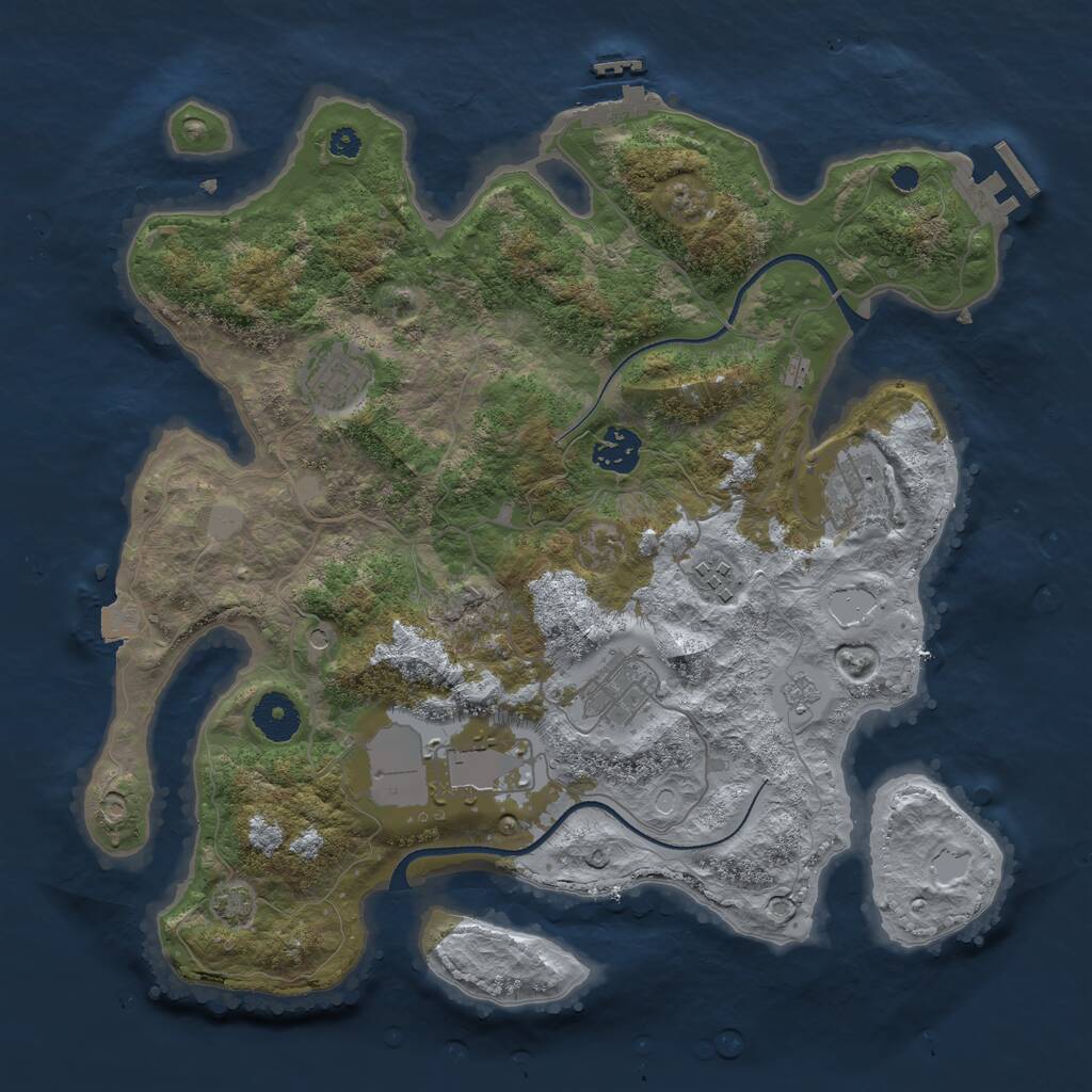 Rust Map: Procedural Map, Size: 3500, Seed: 86518461, 12 Monuments