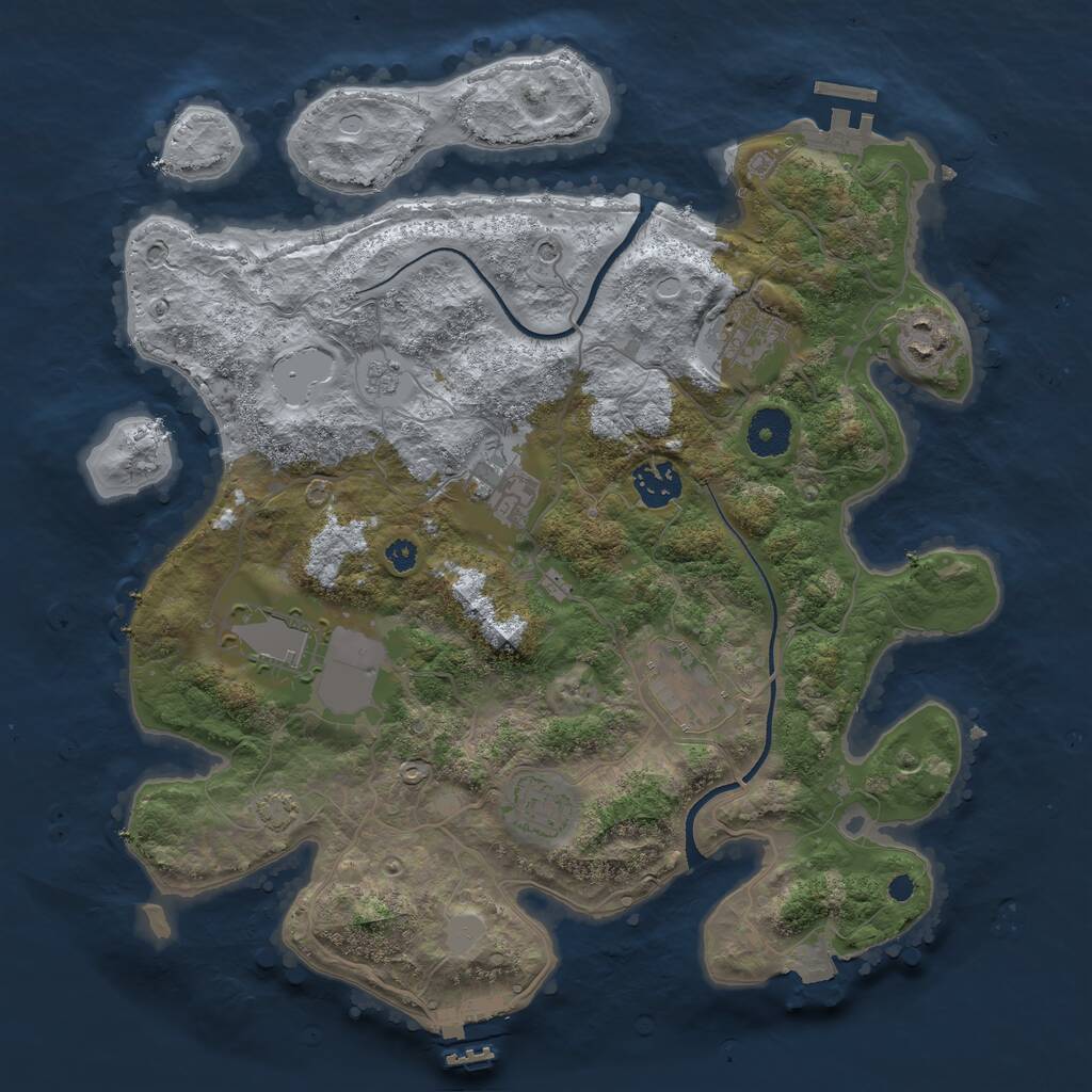 Rust Map: Procedural Map, Size: 3500, Seed: 22003285, 13 Monuments