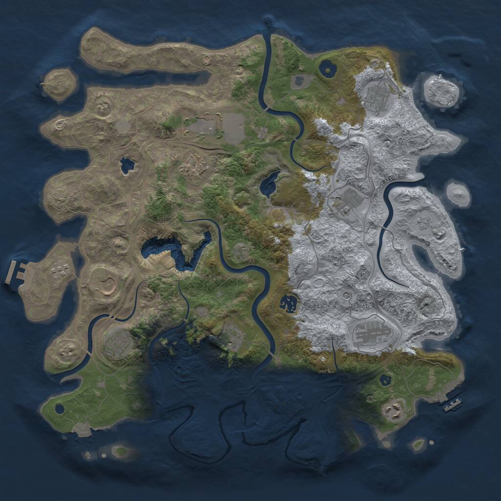 Rust Map: Procedural Map, Size: 4250, Seed: 96004544, 17 Monuments