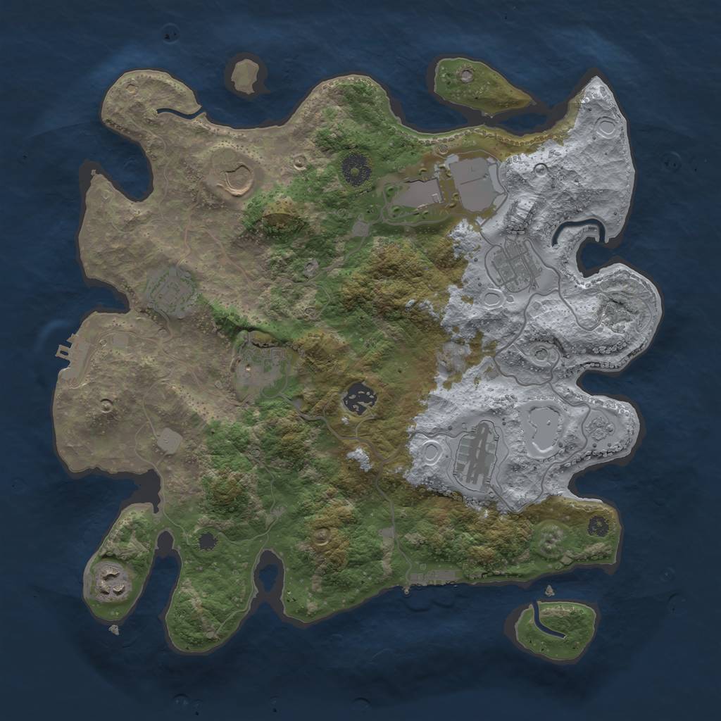 Rust Map: Procedural Map, Size: 3500, Seed: 1317062, 15 Monuments