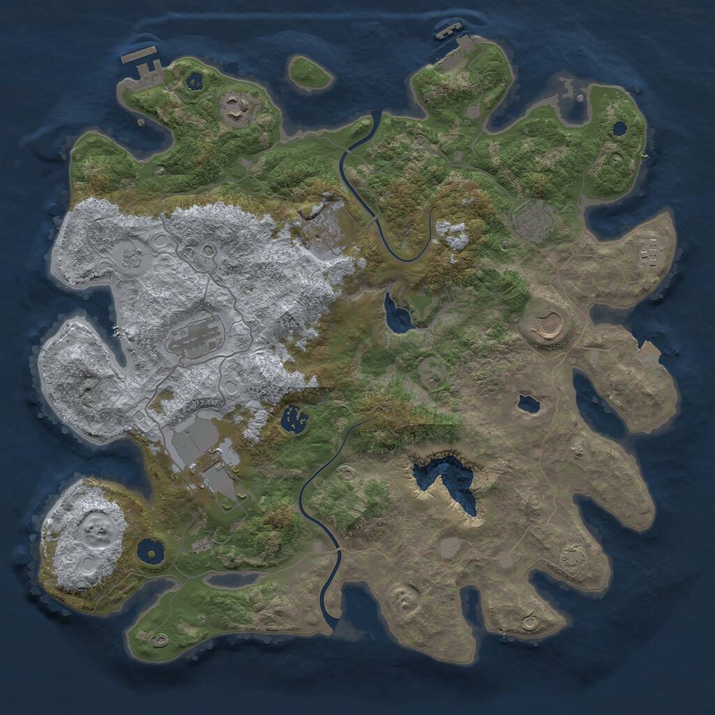 Rust Map: Procedural Map, Size: 4000, Seed: 2882, 14 Monuments