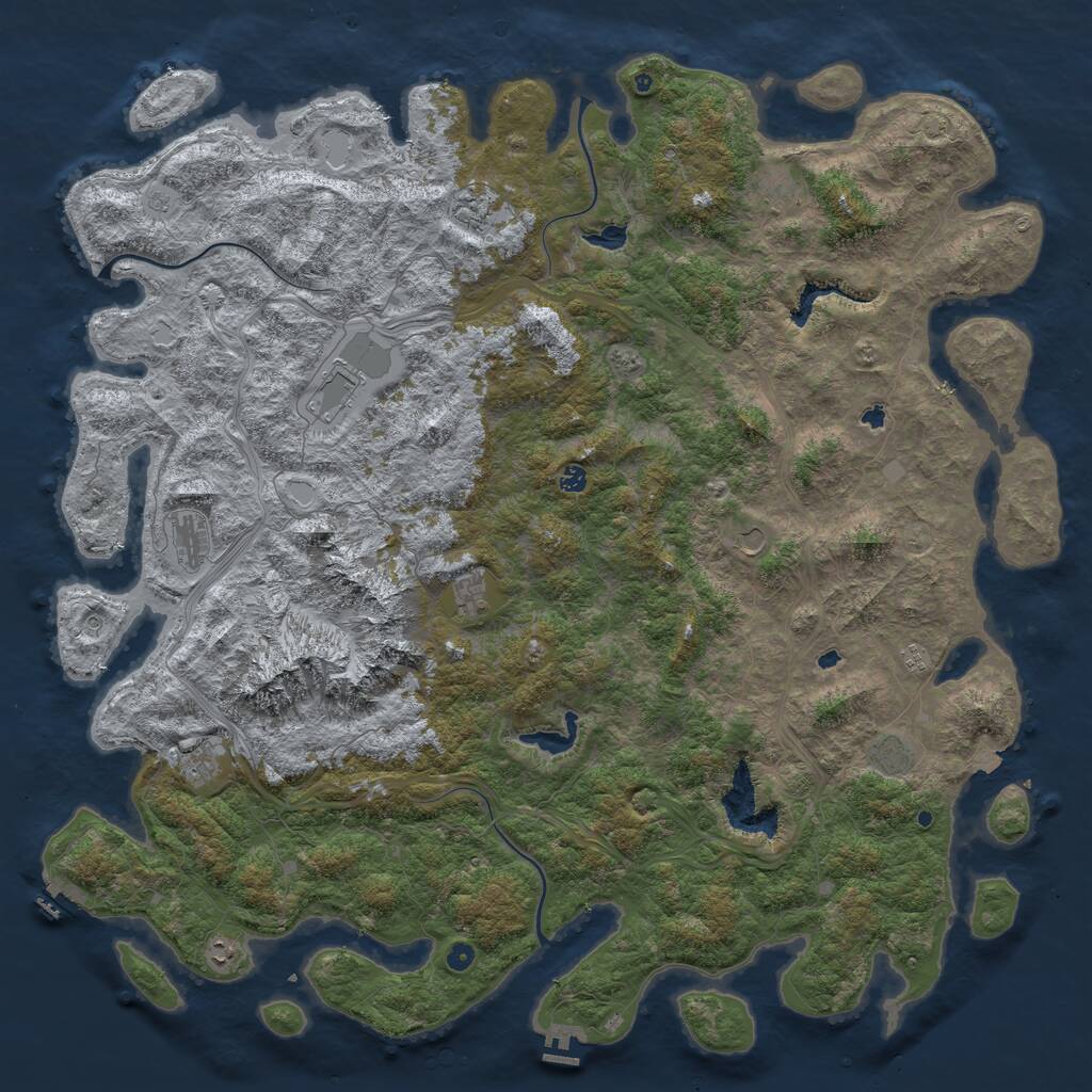 Rust Map: Procedural Map, Size: 6000, Seed: 6903846, 17 Monuments