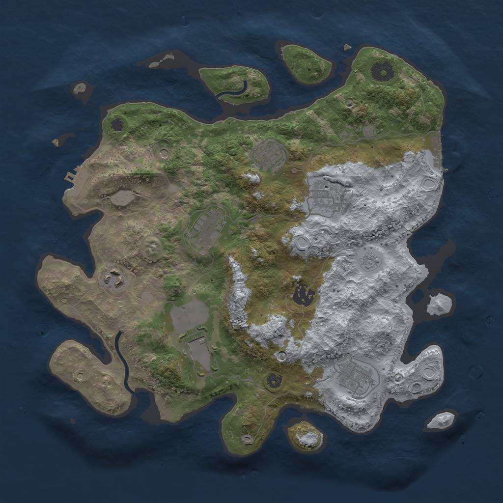 Rust Map: Procedural Map, Size: 3500, Seed: 85819648, 14 Monuments