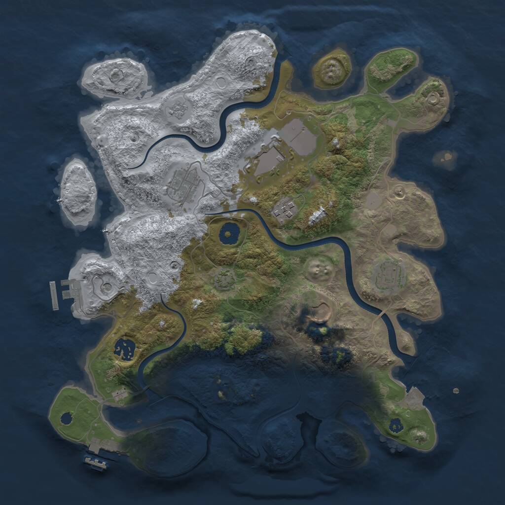 Rust Map: Procedural Map, Size: 3500, Seed: 29791939, 12 Monuments