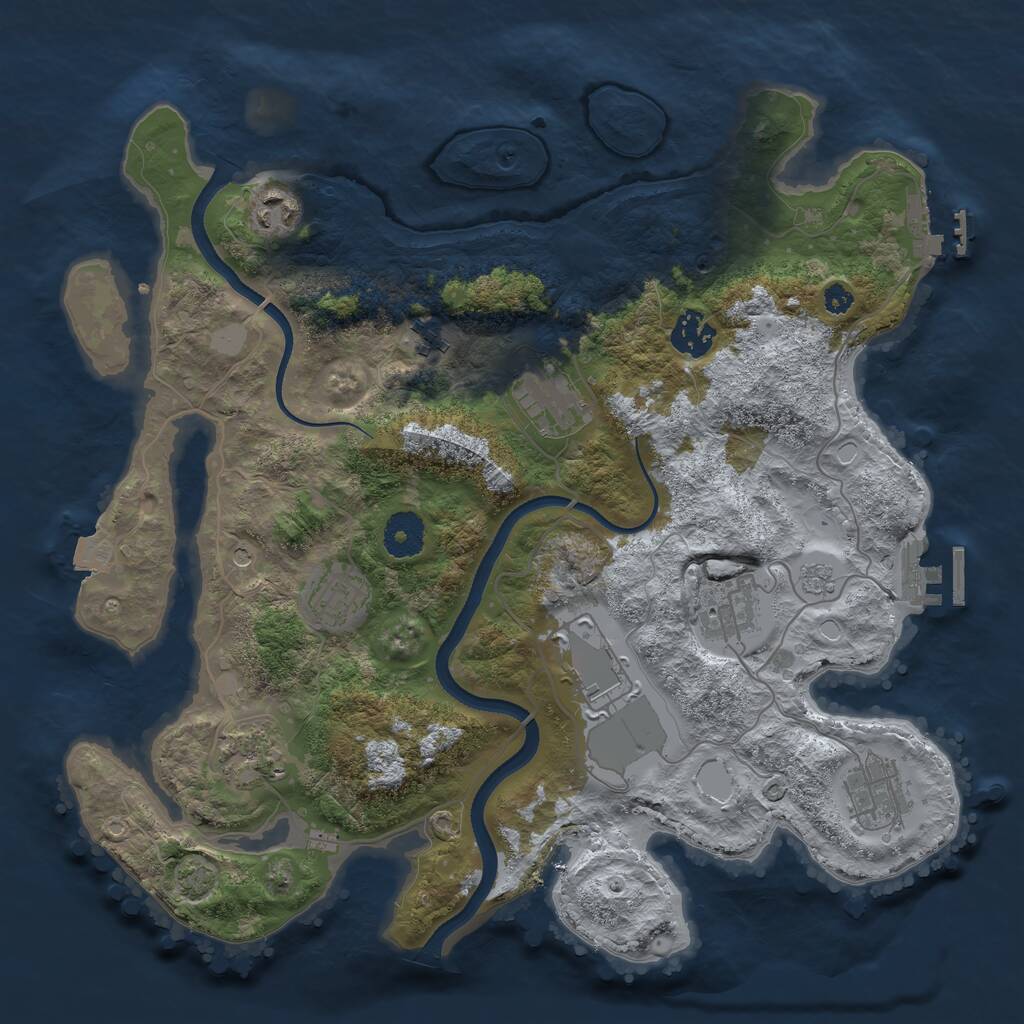 Rust Map: Procedural Map, Size: 3500, Seed: 78337069, 15 Monuments
