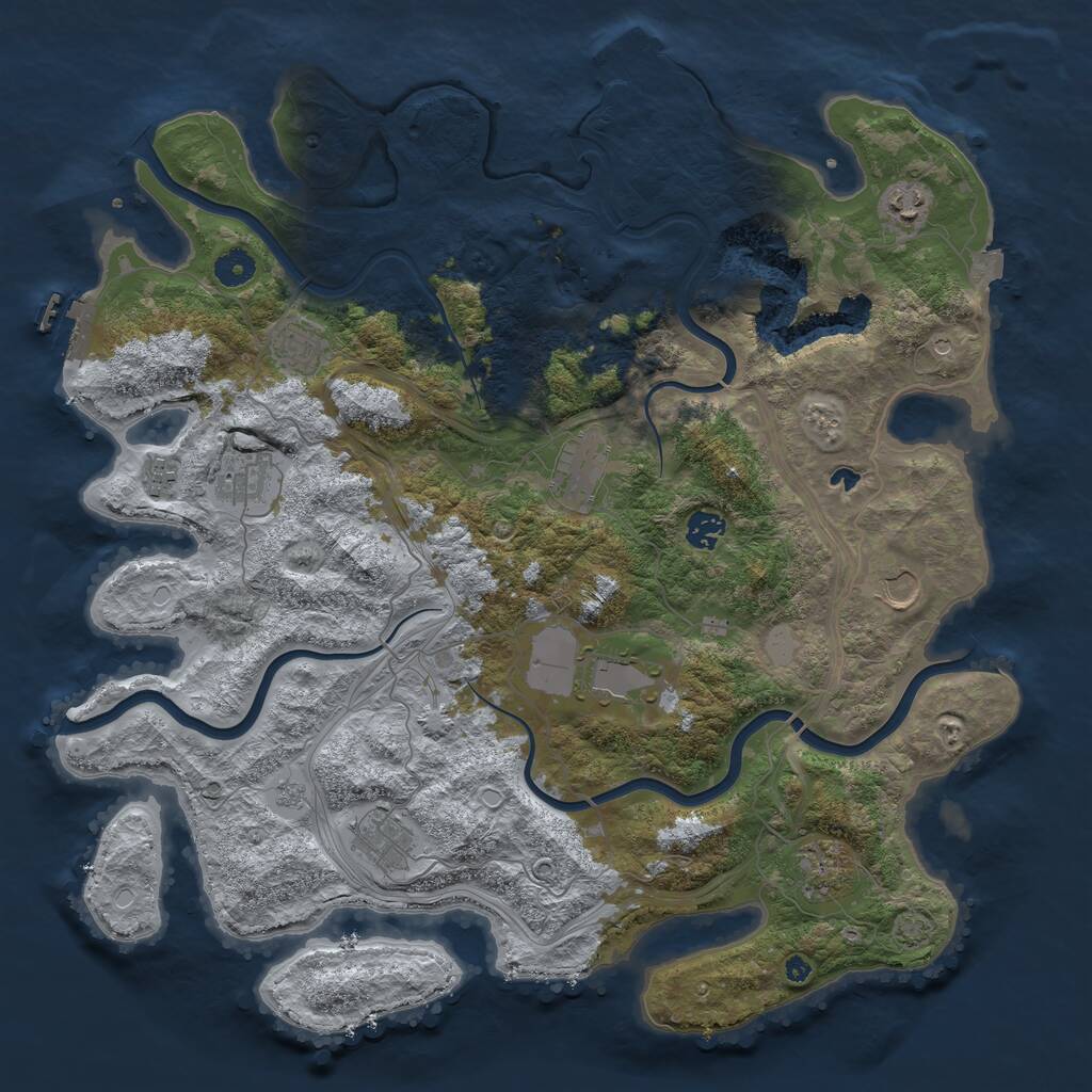 Rust Map: Procedural Map, Size: 4250, Seed: 959835200, 16 Monuments