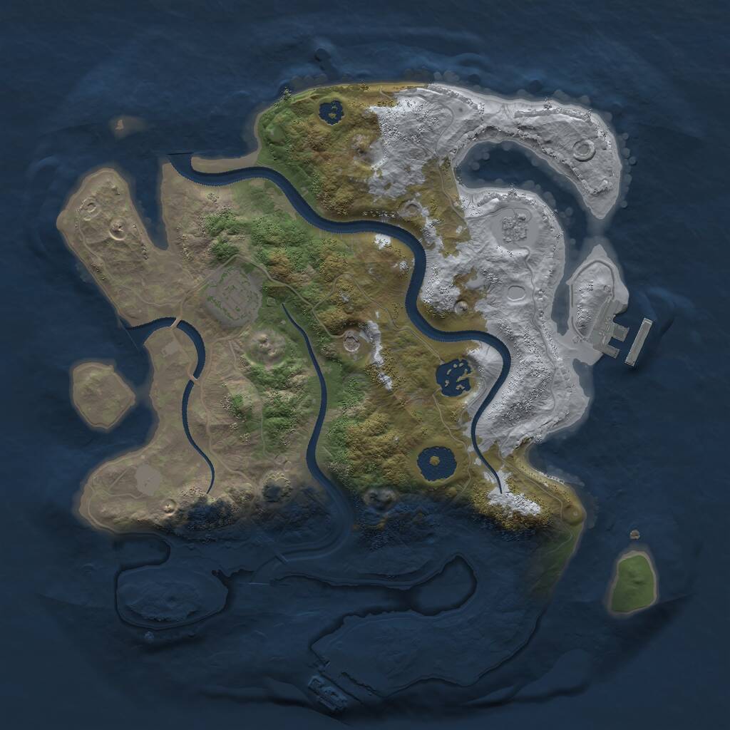 Rust Map: Procedural Map, Size: 3000, Seed: 744398302, 8 Monuments
