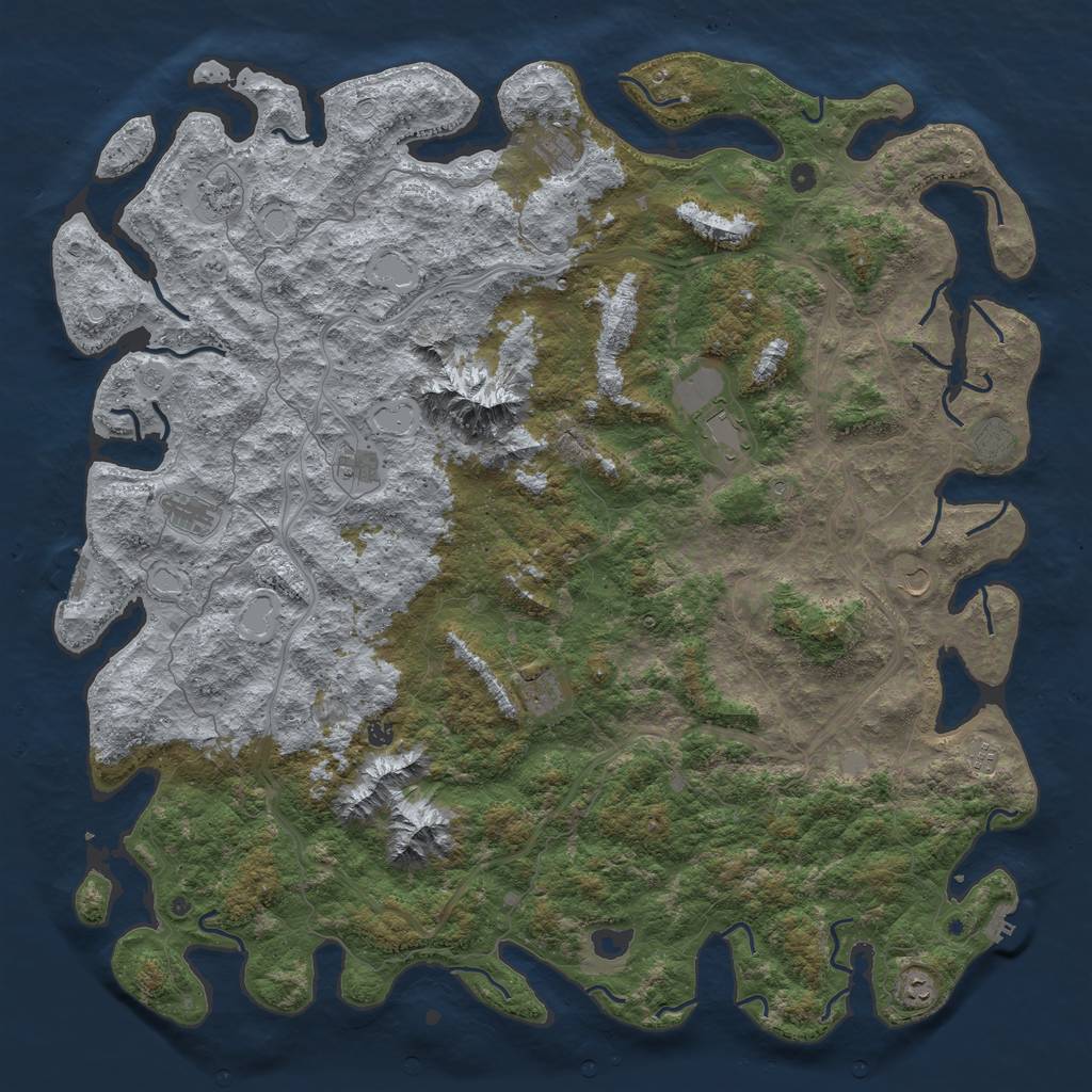 Rust Map: Procedural Map, Size: 6000, Seed: 69420233, 20 Monuments