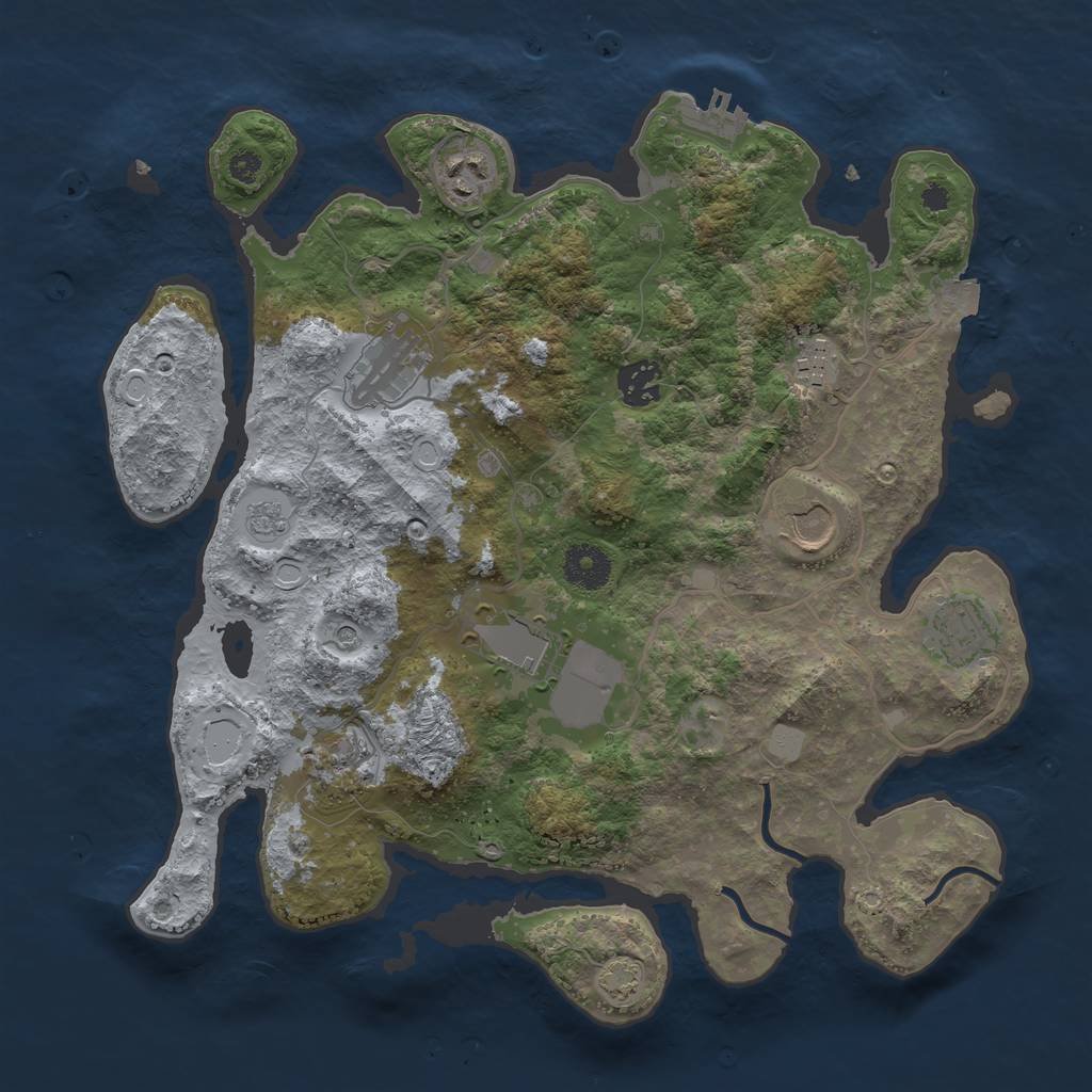 Rust Map: Procedural Map, Size: 3500, Seed: 87198170, 15 Monuments