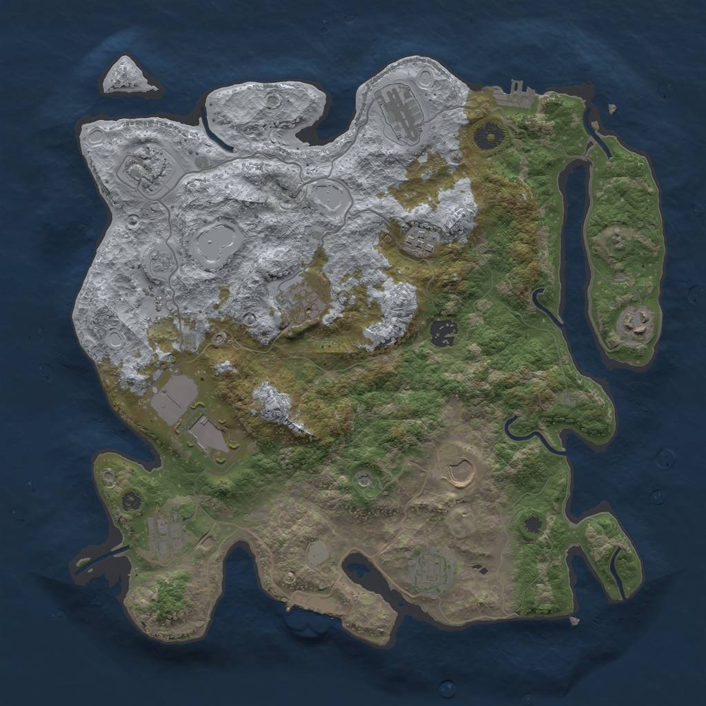 Rust Map: Procedural Map, Size: 3750, Seed: 1285758257, 19 Monuments