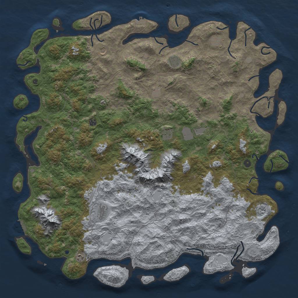 Rust Map: Procedural Map, Size: 6000, Seed: 4756, 18 Monuments